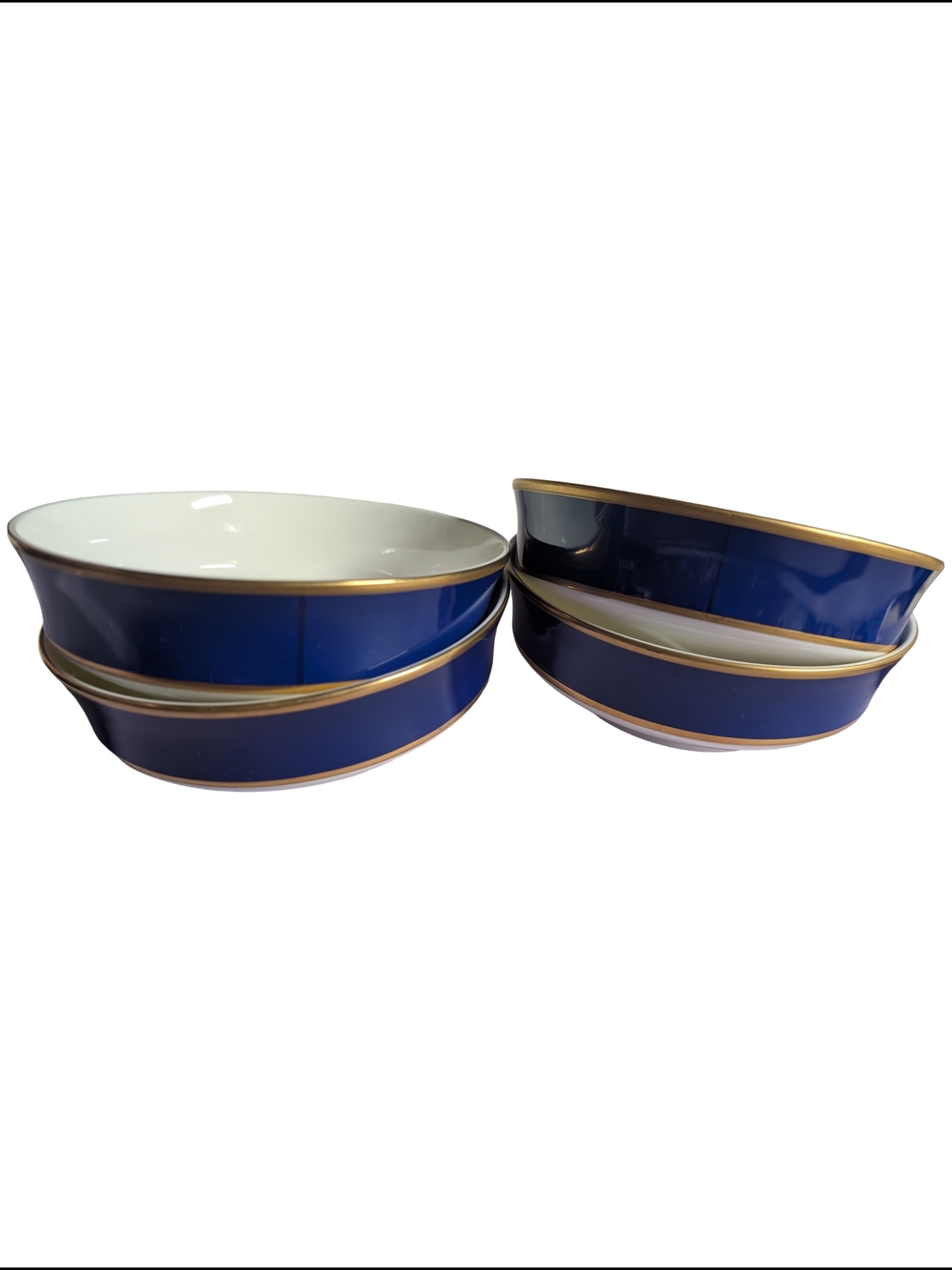 Mikasa Cobalt Blue Porcelain Bowls with Gold Trim - Set of 4